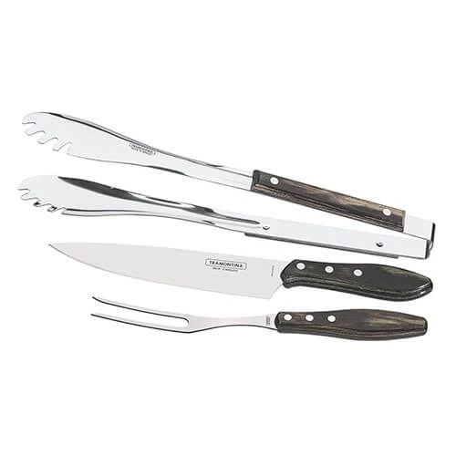 Tramontina 3 Piece BBQ Tongs & Carving Set 1 Tramontina 3 Piece BBQ Tongs & Carving Set