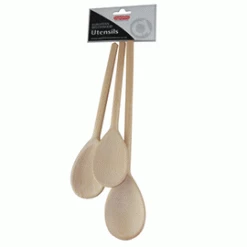 Apollo Beech Wooden Spoon Three Piece Set 8", 10", 12"