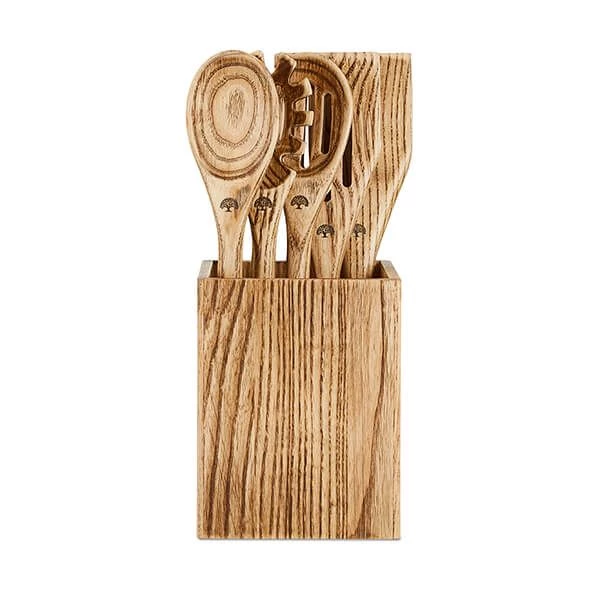 Barbary & Oak Hoxton 5 Piece Utensil Set With Holder 1 Barbary & Oak Hoxton 5 Piece Utensil Set With Holder