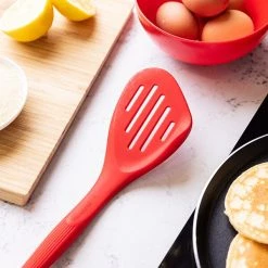 Colourworks Slotted Turner 28cm Silicone Red -KITCHEN UTENSILS Sale CWTURNREDV2 Colour Works Slotted Turner 28cm Silicone Red 2