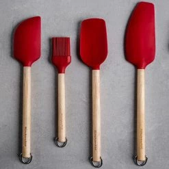 KitchenAid Birchwood Spoon Spatula With Silicone Head Red -KITCHEN UTENSILS Sale KQR730OHERE KitchenAid Birchwood Spoon Spatula Red 5