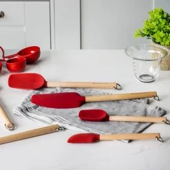 KitchenAid Birchwood Mixer Spatula With Silicone Head Red -KITCHEN UTENSILS Sale KQR732OHERE KitchenAid Birchwood Mixer Spatula Red 3