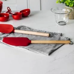 KitchenAid Birchwood Mixer Spatula With Silicone Head Red -KITCHEN UTENSILS Sale KQR732OHERE KitchenAid Birchwood Mixer Spatula Red 4