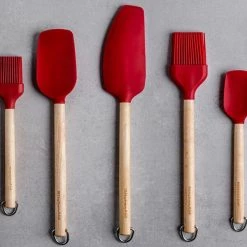 KitchenAid Birchwood Mixer Spatula With Silicone Head Red -KITCHEN UTENSILS Sale KQR732OHERE KitchenAid Birchwood Mixer Spatula Red 5