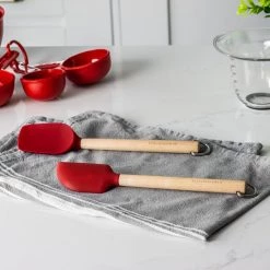 KitchenAid 2-Piece Birchwood Mini Spatula Set With Silicone Heads Red -KITCHEN UTENSILS Sale KQR750OHERE KitchenAid Birchwood Mini Spatula Set Red 3