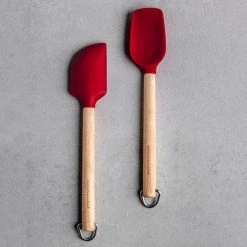 KitchenAid 2-Piece Birchwood Mini Spatula Set With Silicone Heads Red -KITCHEN UTENSILS Sale KQR750OHERE KitchenAid Birchwood Mini Spatula Set Red 5