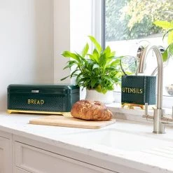 Lovello Textured Hunter Green Utensil Holder -KITCHEN UTENSILS Sale LOVUTENGRN Lovello Utensil Holder Hunter Green 4